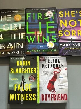 Assorted Thriller Paperback Book Lot - Bold Yellow & Neon Green Covers